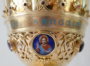 Solid silver gilt antique French Gothic Chalice.
